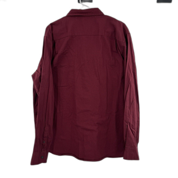 Wrangler Flex For Comfort Button‎ Up Long Sleeve Shirt Men's size LARGE Burgundy - Picture 3 of 6